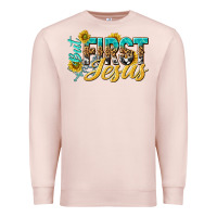 Pale Pink but first jesus Premium Sweatshirt - NancyCooperArtShop