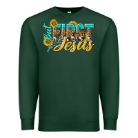 Sports Green but first jesus Premium Sweatshirt - NancyCooperArtShop