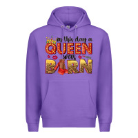 Purple on this day a queen was born Premium Hoodie - NancyCooperArtShop