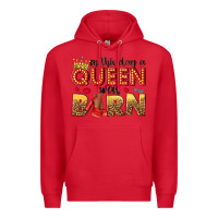 Red on this day a queen was born Premium Hoodie - NancyCooperArtShop