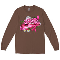 Chestnut Breast Cancer with Ribbon Pink Lips Long Sleeve Tee - texasbilliewilder