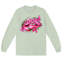 Matcha Breast Cancer with Ribbon Pink Lips Long Sleeve Tee - texasbilliewilder