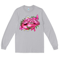Moon Dust Breast Cancer with Ribbon Pink Lips Long Sleeve Tee - texasbilliewilder