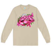 Mushroom Breast Cancer with Ribbon Pink Lips Long Sleeve Tee - texasbilliewilder