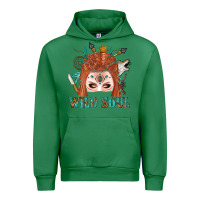 Emerald Western İndian Wild Soul With Braid Hair Woman Urban Hoodie - BundleAndBundleShop