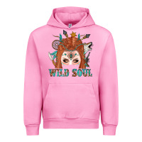 Fuchsia Pink Western İndian Wild Soul With Braid Hair Woman Urban Hoodie - BundleAndBundleShop