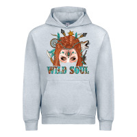 Heather Grey Western İndian Wild Soul With Braid Hair Woman Urban Hoodie - BundleAndBundleShop
