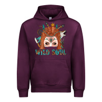 Mauve Wine Western İndian Wild Soul With Braid Hair Woman Urban Hoodie - BundleAndBundleShop