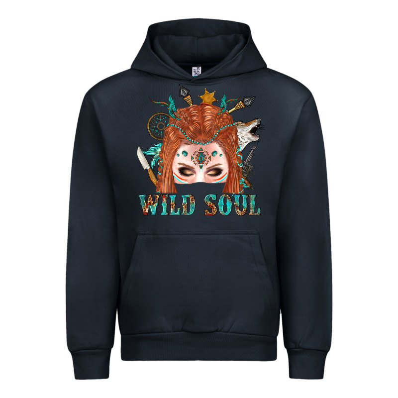 Western İndian Wild Soul With Braid Hair Woman Urban Hoodie by BundleAndBundleShop | Teevron