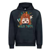 Navy Western İndian Wild Soul With Braid Hair Woman Urban Hoodie - BundleAndBundleShop