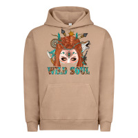 Pigment Burro Western İndian Wild Soul With Braid Hair Woman Urban Hoodie - BundleAndBundleShop