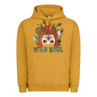 Pigment Peanut Butter Western İndian Wild Soul With Braid Hair Woman Urban Hoodie - BundleAndBundleShop