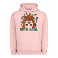 Pigment Salmon Western İndian Wild Soul With Braid Hair Woman Urban Hoodie - BundleAndBundleShop