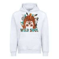 White Western İndian Wild Soul With Braid Hair Woman Urban Hoodie - BundleAndBundleShop