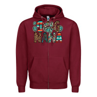 Burgundy dog nana Zipper Hoodie - RacoonDesign