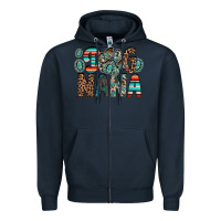 Navy dog nana Zipper Hoodie - RacoonDesign