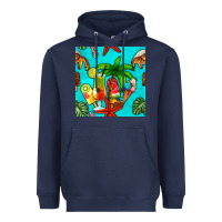 Navy summer drinks and ice cream Heavyweight Hoodie - BundleAndBundleShop