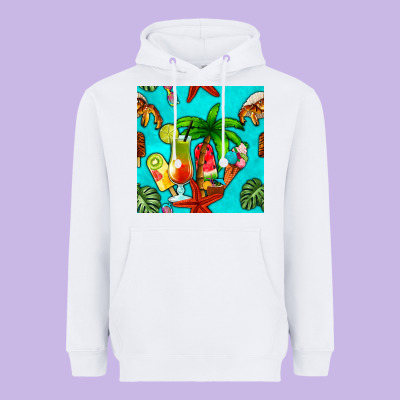 Summer Drinks And Ice Cream Heavyweight Hoodie Designed By Bundleandbundleshop