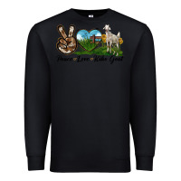 Black Peace Love Kiko Goat Premium Sweatshirt - LillyAllenDesigns