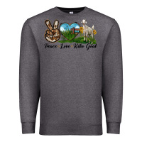 Charcoal Heather Peace Love Kiko Goat Premium Sweatshirt - LillyAllenDesigns