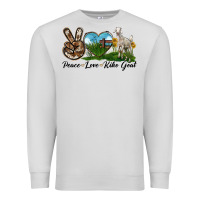 Dove Grey Peace Love Kiko Goat Premium Sweatshirt - LillyAllenDesigns