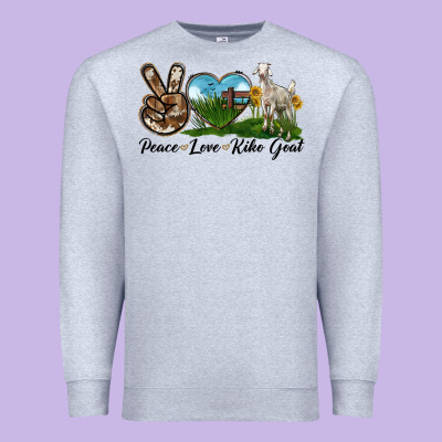 Peace Love Kiko Goat Premium Sweatshirt Designed By Lillyallendesigns