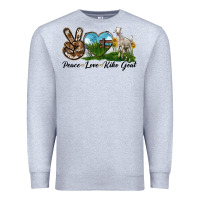 Heather Grey Peace Love Kiko Goat Premium Sweatshirt - LillyAllenDesigns