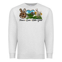 Oatmeal Heather Peace Love Kiko Goat Premium Sweatshirt - LillyAllenDesigns