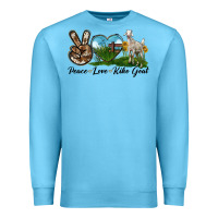 Ocean Blue Peace Love Kiko Goat Premium Sweatshirt - LillyAllenDesigns