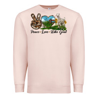 Pale Pink Peace Love Kiko Goat Premium Sweatshirt - LillyAllenDesigns