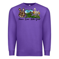 Purple Peace Love Kiko Goat Premium Sweatshirt - LillyAllenDesigns