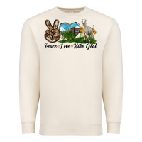 Sandshell Peace Love Kiko Goat Premium Sweatshirt - LillyAllenDesigns