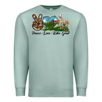 Seafoam Peace Love Kiko Goat Premium Sweatshirt - LillyAllenDesigns