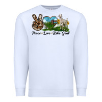 White Peace Love Kiko Goat Premium Sweatshirt - LillyAllenDesigns