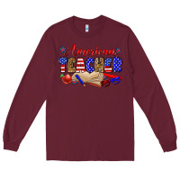 Burgundy American teacher Long Sleeve Tee - Zillion Design Studio