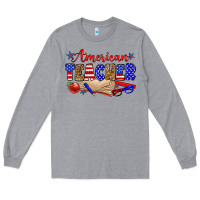 Heather Grey American teacher Long Sleeve Tee - Zillion Design Studio