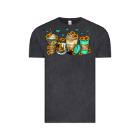 Vintage Black sunflowers coffee cups Vintage Tee - Zillion Design Studio