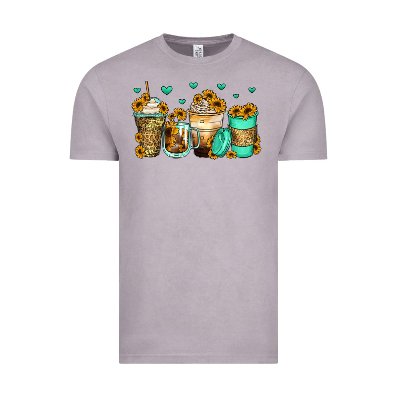 Sunflowers Coffee Cups Vintage Tee by Zillion Design Studio | Teevron