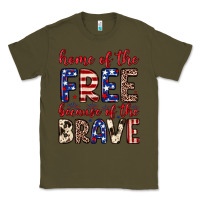 Army Green Home of the free because of the brave Classic Tee - Neo Western