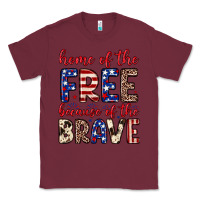 Burgundy Home of the free because of the brave Classic Tee - Neo Western