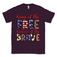 Plum Home of the free because of the brave Classic Tee - Neo Western