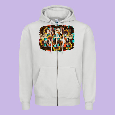 Girl Mama Zipper Hoodie Designed By Racoondesign