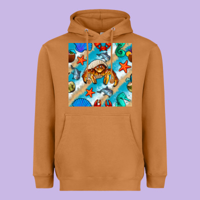 Sea Animals Heavyweight Hoodie Designed By Bundleandbundleshop