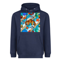 Navy sea animals Heavyweight Hoodie - BundleAndBundleShop