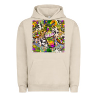 Mardi Gras Coffee Cups And Donut With Cowhide Urban Hoodie | Teevron