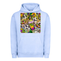 Pigment Grape Ice Mardi Gras coffee cups and donut with cowhide Urban Hoodie - BundleAndBundleShop