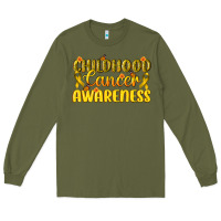 Army Green Childhood Cancer Awareness Long Sleeve Tee - texasbilliewilder