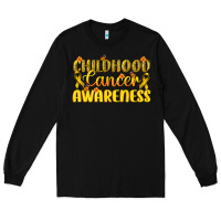 Black Childhood Cancer Awareness Long Sleeve Tee - texasbilliewilder