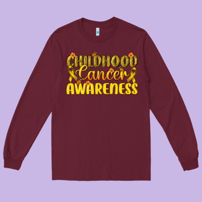Childhood Cancer Awareness Long Sleeve Tee Designed By Texasbilliewilder