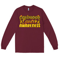 Burgundy Childhood Cancer Awareness Long Sleeve Tee - texasbilliewilder